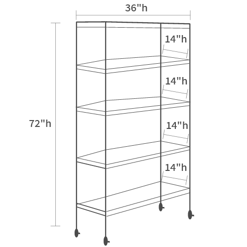 Product dimensions diagram showing front, side, and depth measurements