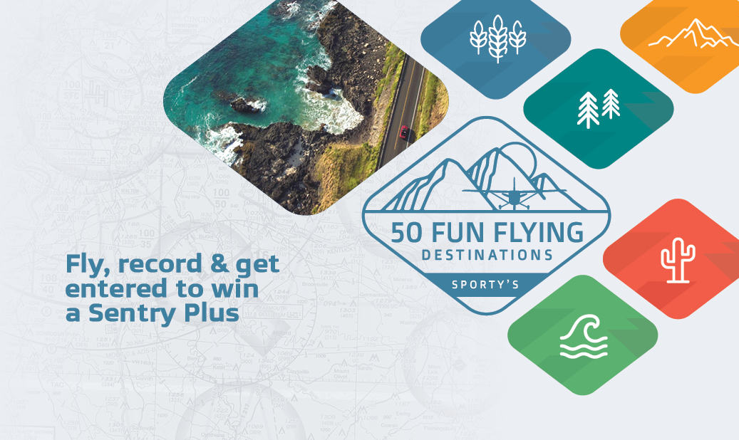 Sporty's 50 Fun Flying Destinations logo