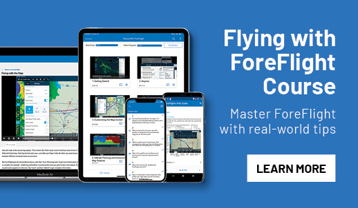 Flying with ForeFlight Course Master ForeFlight with real-world tips Learn More - ForeFlight Course displayed on multiple device screens