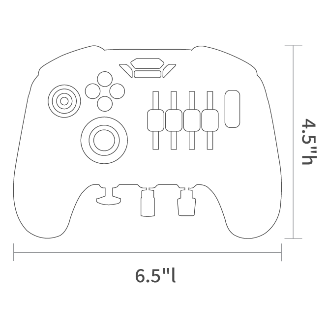 Product dimensions diagram showing front, side, and depth measurements